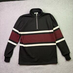 Barbarian Rugby Shirt Mens 2XS 1/4 Zip Mock Neck Striped KOTN
